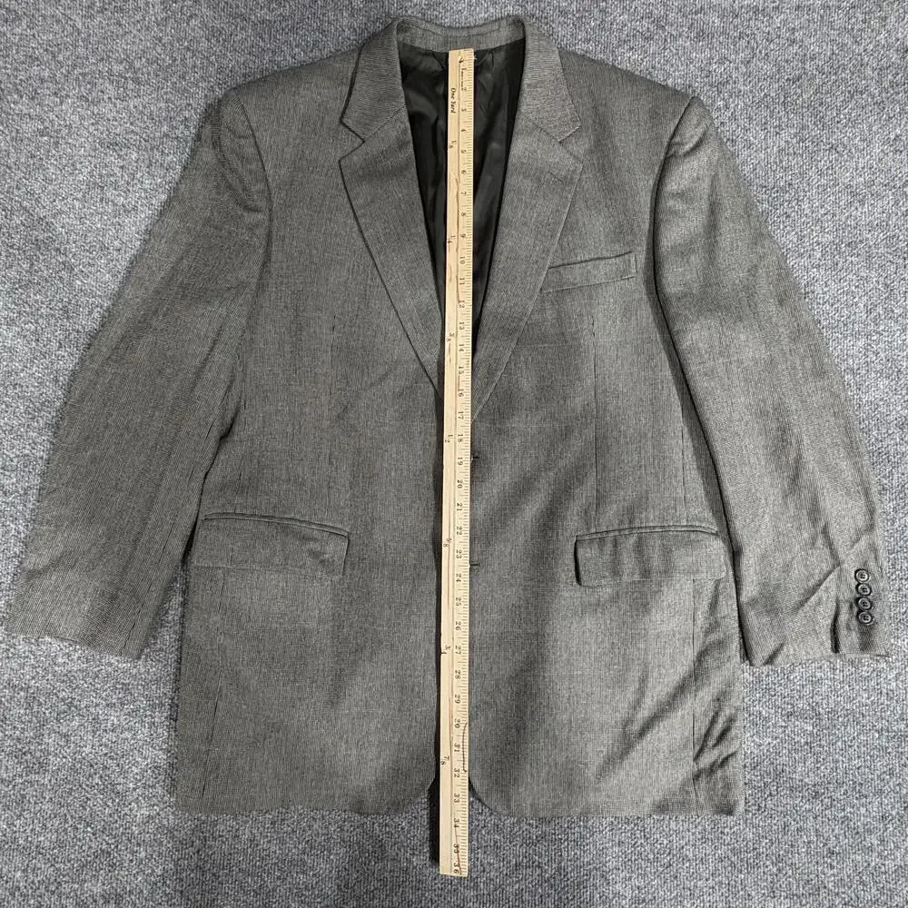 Jos A Bank Blazer Mens 46 Long Gray Silk Wool 2 Button Sport Coat Jacket